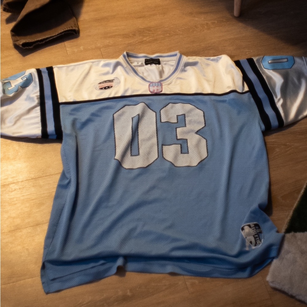 Vintage y2k Fubu all american football jersey champion xl, pink and white
